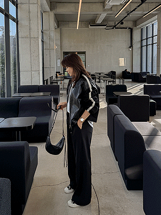 Logan two-tone leather blouson