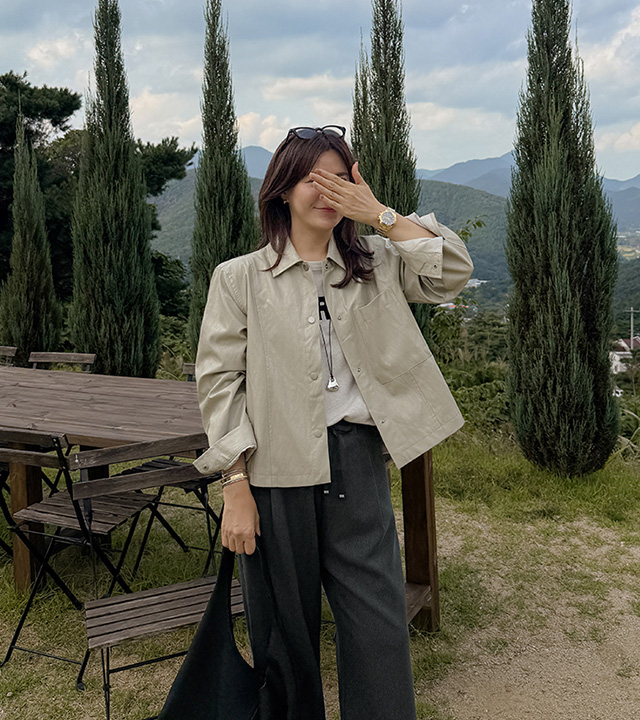 Urbane Leather Shirt Jacket