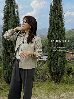 Urbane Leather Shirt Jacket