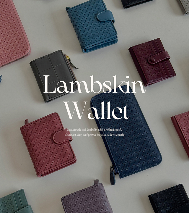 Bottega-métique lambskin wallet (4 types)