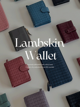 Bottega-métique lambskin wallet (4 types)