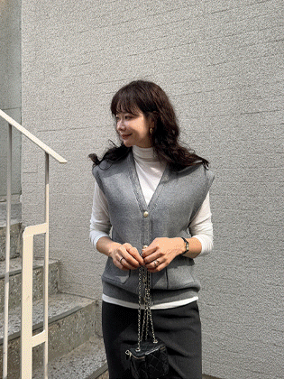 Shine Tweed Knit Vest