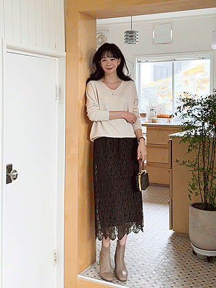 Crochet reversible knit skirt