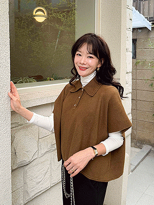 Sienna Collar Poncho Knit