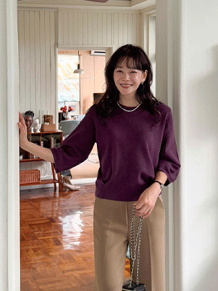 Rosy Balloon Sleeve Knit