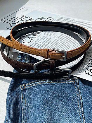 Real suede leather belt