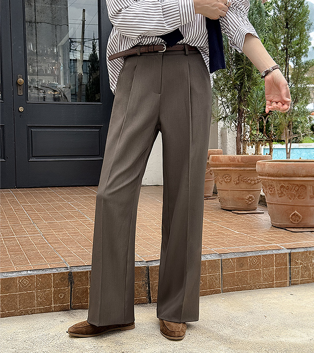 [MADE] Nonno Pintuck Wide Slacks