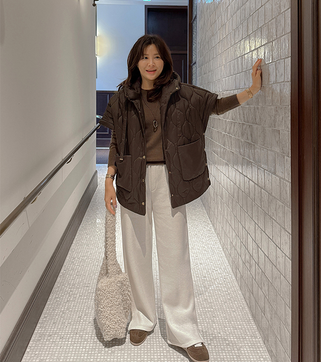 [MADE] Warm fleece slit wide pants