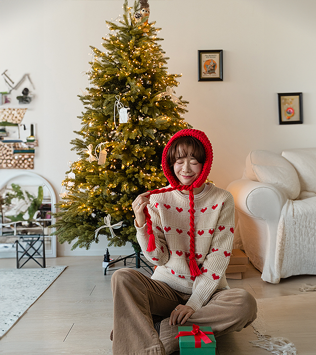 Darling Heart Round Knit