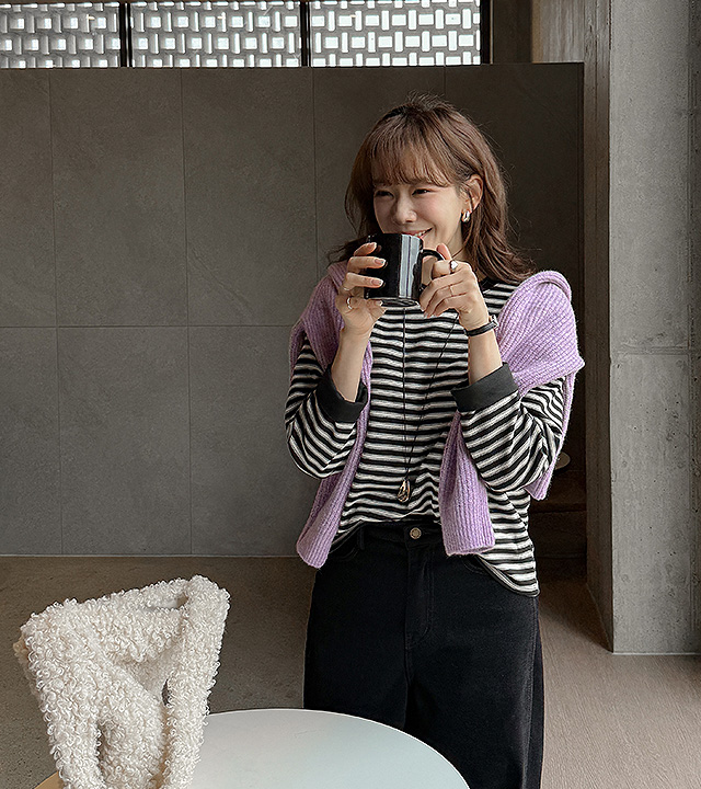 Fancy Fleece Stripe Tee