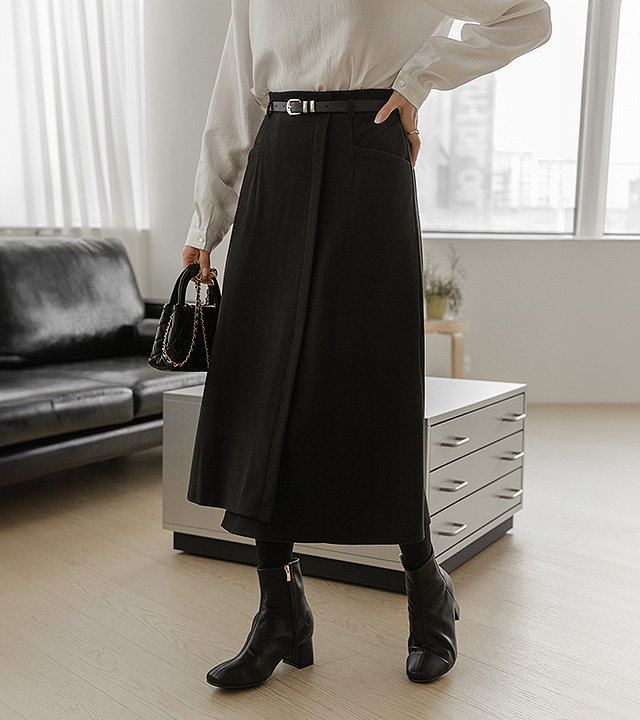 Rime pintuck fleece skirt