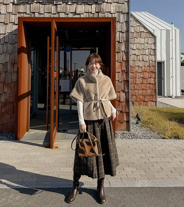 Laura Leather Strap Mink Fur Jacket