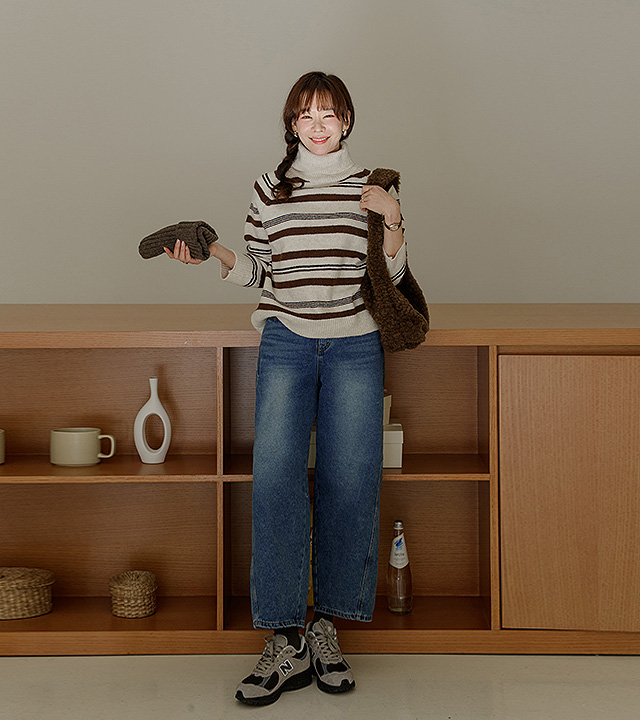 Haute Stripe Turtleneck Knit