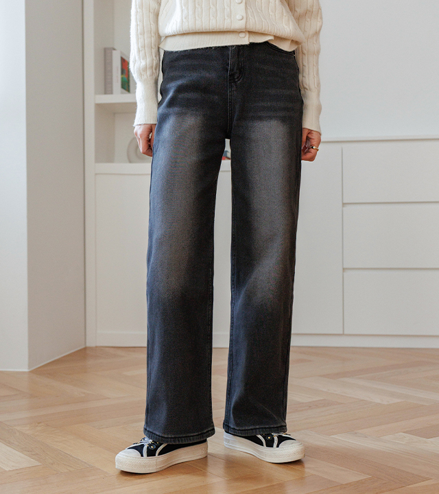 Winters Fleece Wide Denim Pants