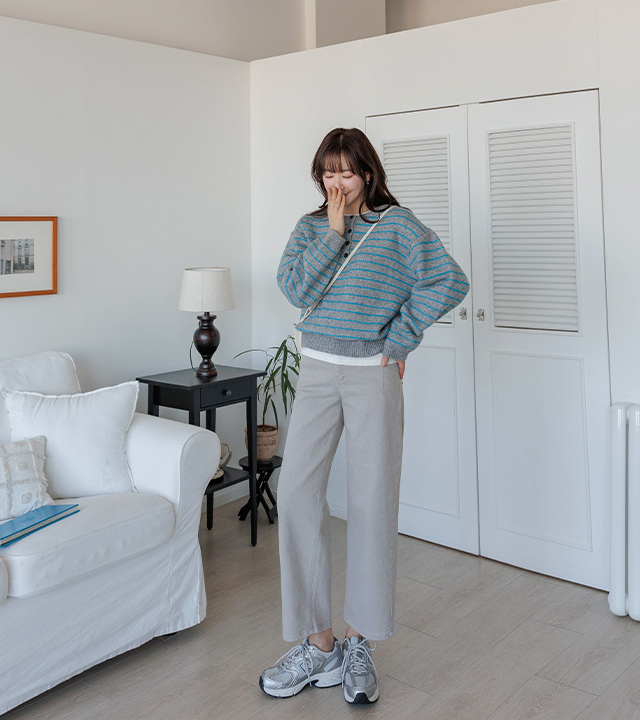 Round dart exhaust cotton pants