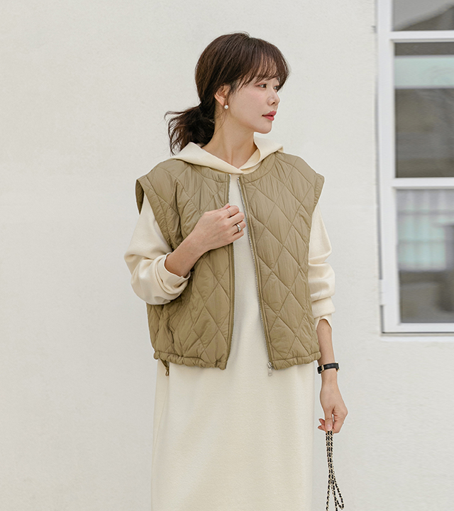 Rhombus quilted vest