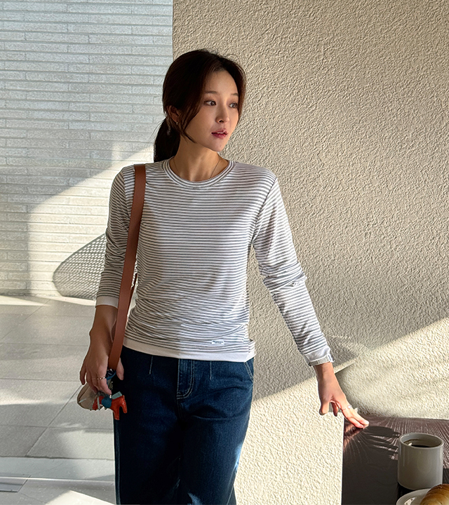 Twin Layered Stripe Tee