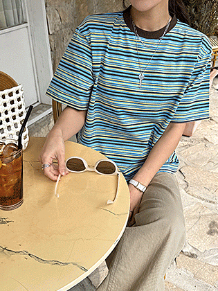 Luna Multi Stripe Short Sleeve Tee