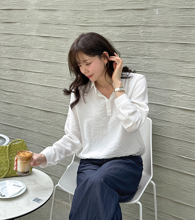 Roel Crinkle Half-Open Shirt