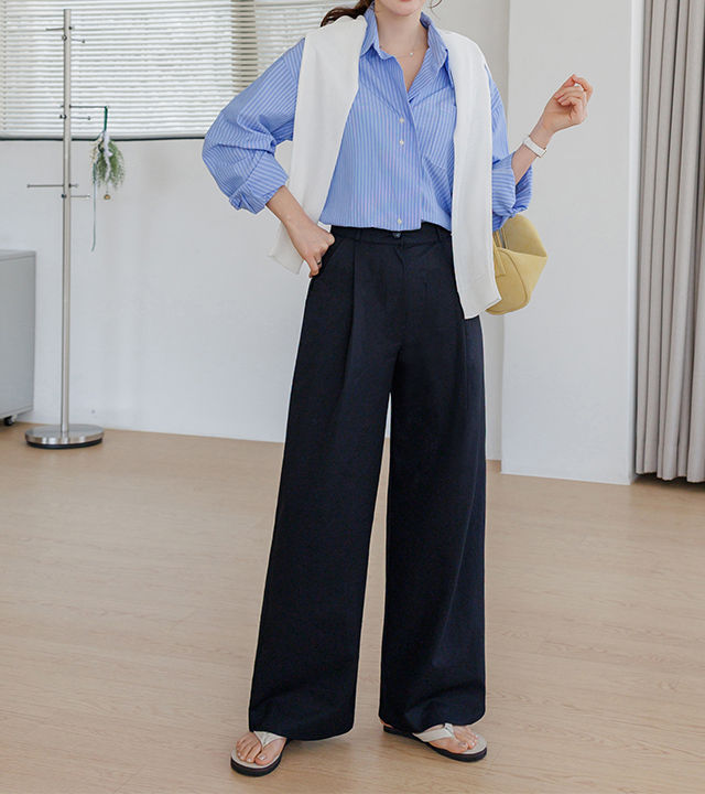 Mood Up Pintuck Wide Pants