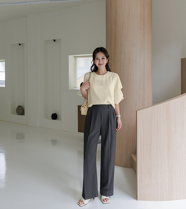 Feather Cool Flowy Pintuck Slacks