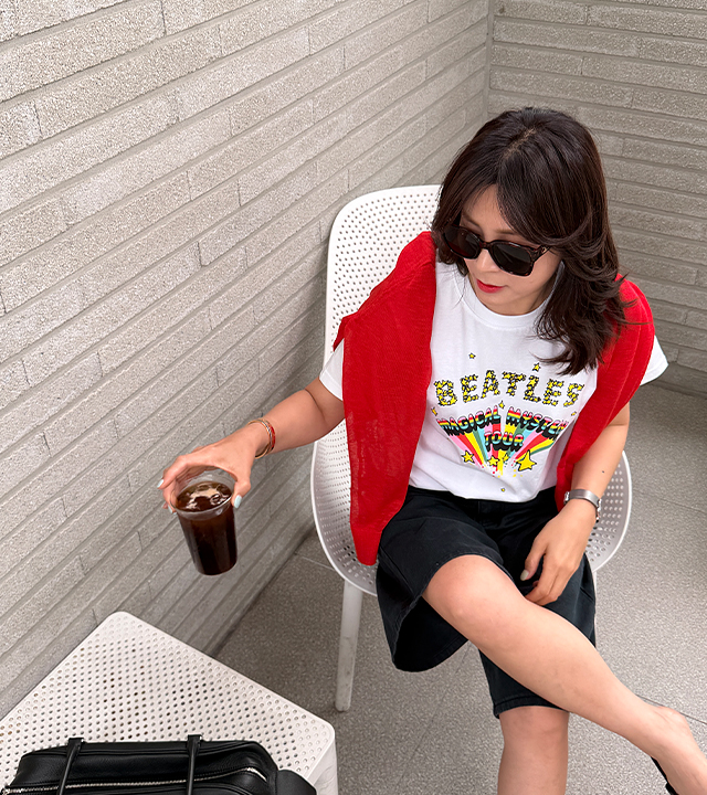 Beatles printed short-sleeve T-shirt