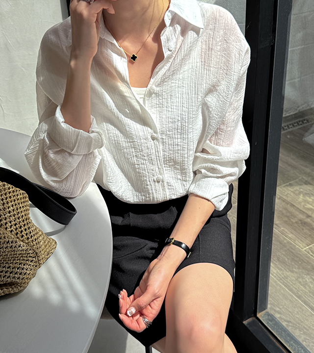 Sheer Tencel Boxy Fit Shirt