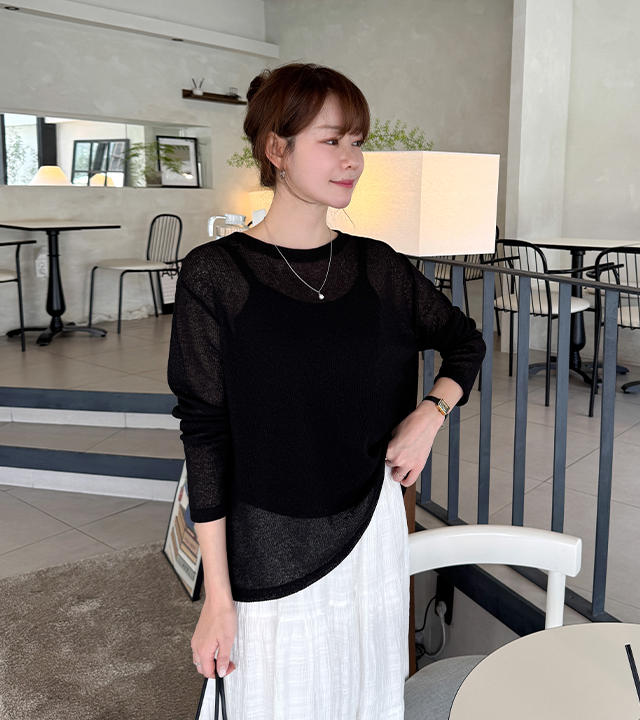 Ray Backslit Linen Knit Tee