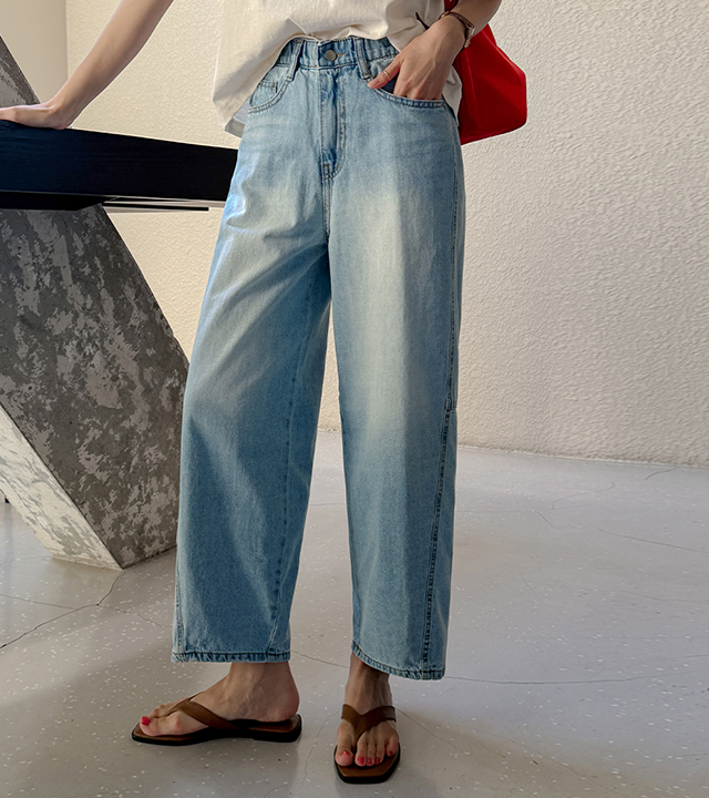 Pollen Curve Cut Baggy Fit Denim