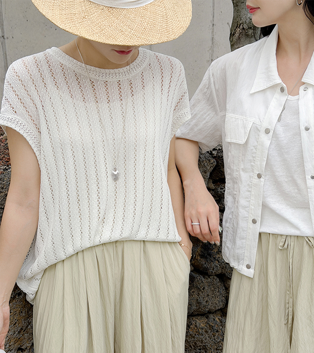 Wavy Scallop Tencel Knit