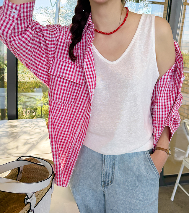 Nut Linen-like Sleeveless (2 Types)