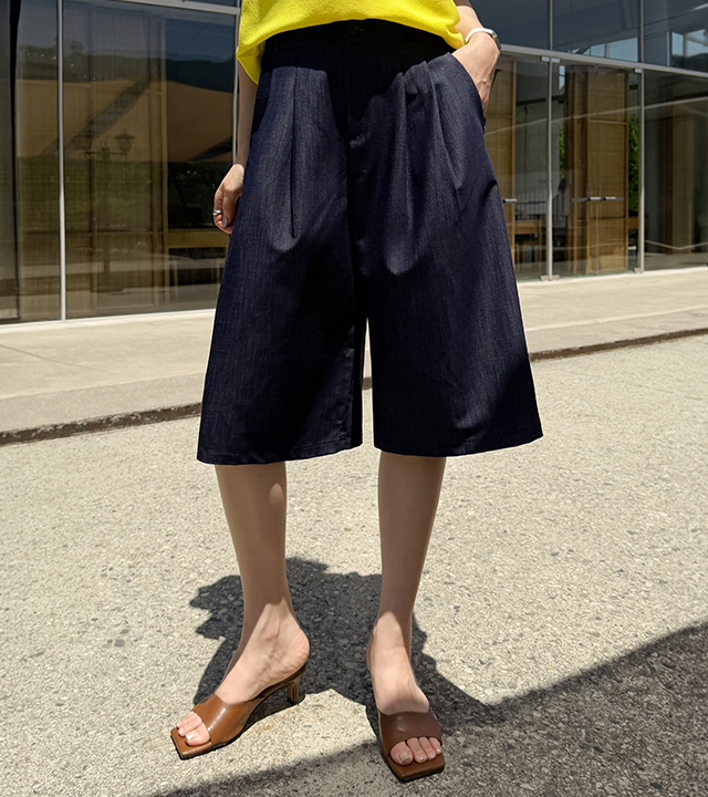 Denim Mood Linen Culottes Slacks