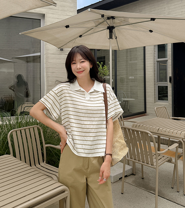 Twin Tencel Collar Tee