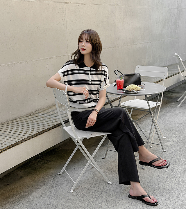 Bring Tencel Linen Collar Knit