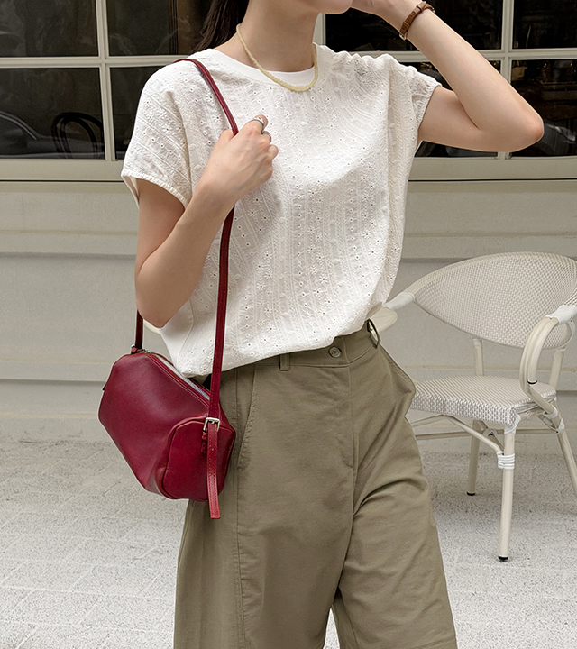 Eyelet Lace Contrast Modal Tee