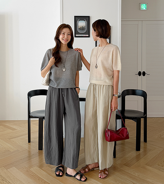 Leon Curved Linen Pants 