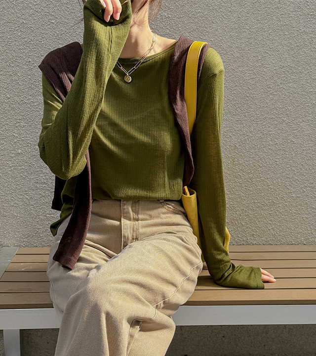 Amber Wool Tencel Long Sleeve Tee