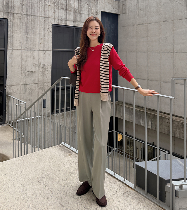 [MADE] Nonno Pintuck Wide Slacks