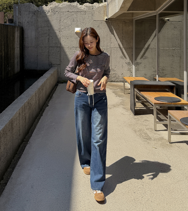 Easy Fit String Wide Denim