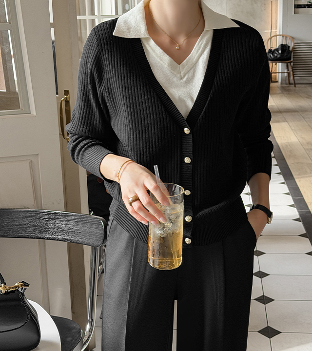 Royal Layered Collar Ribbed Knit