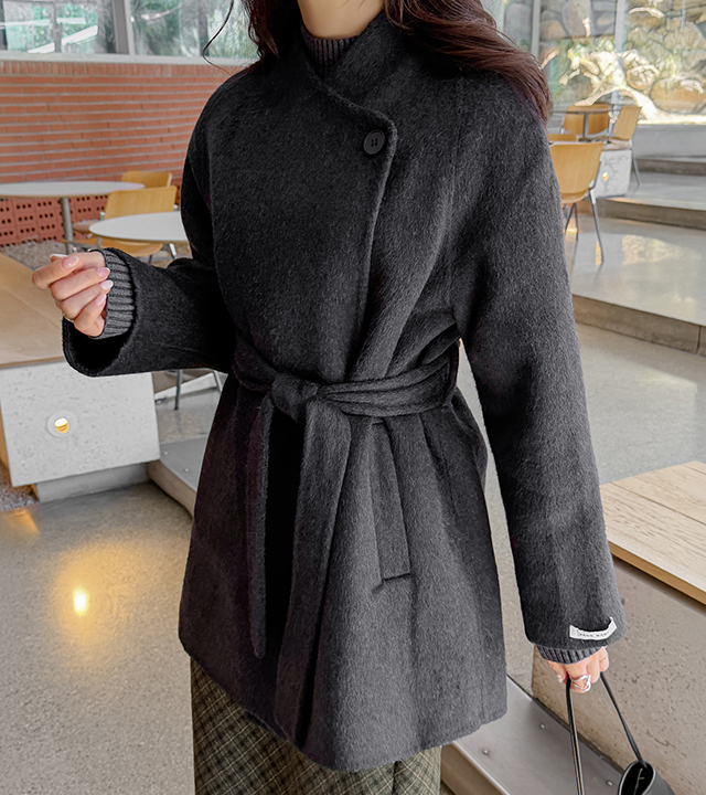 Brom Shawl Collar Handmade Half Coat