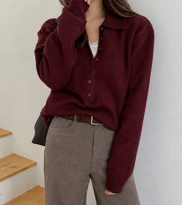 Skipper button knit