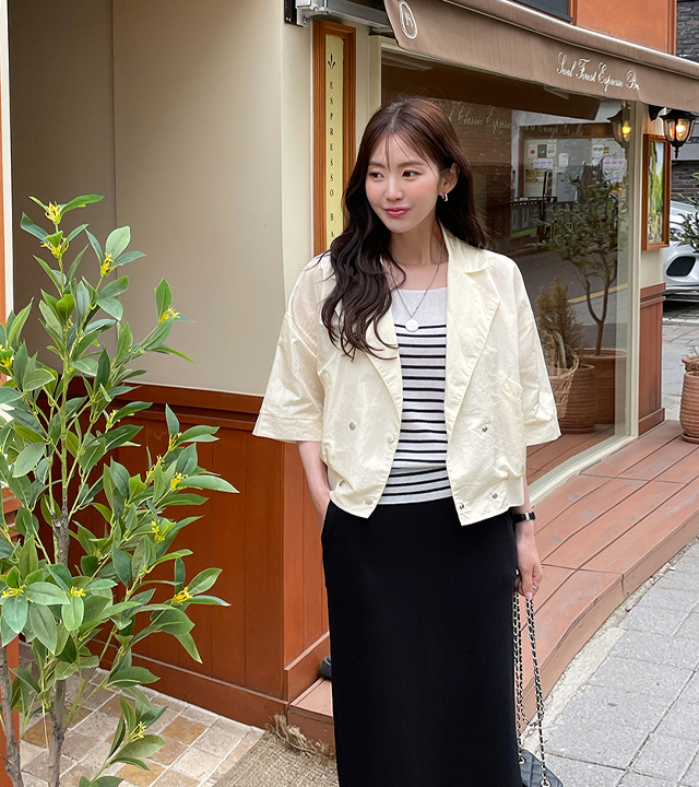 Silky double button shibori jumper