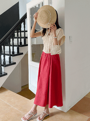Camille gathered linen skirt