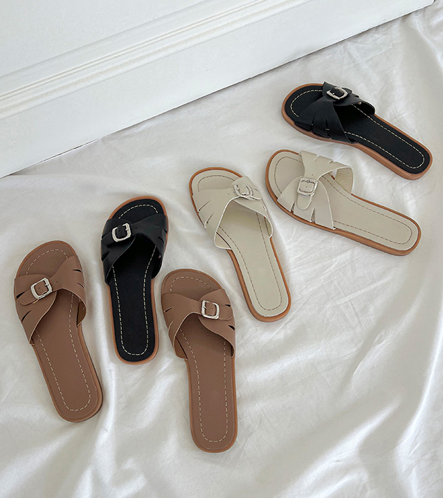 Croix Buckle Slippers