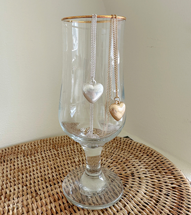 heart ball long necklace