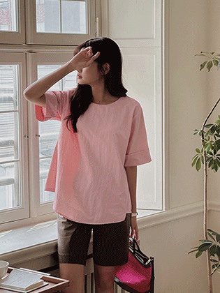 Listel turn-up blouse
