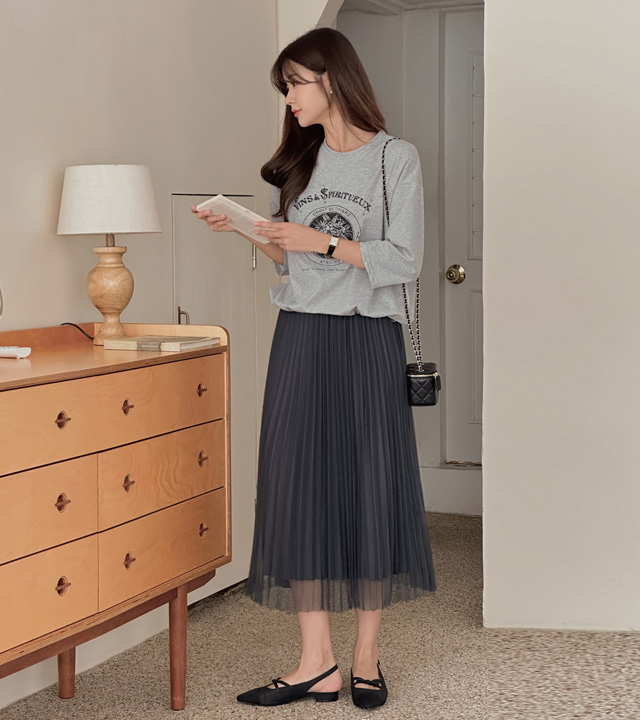 Dippin two-way pleated sha skirt