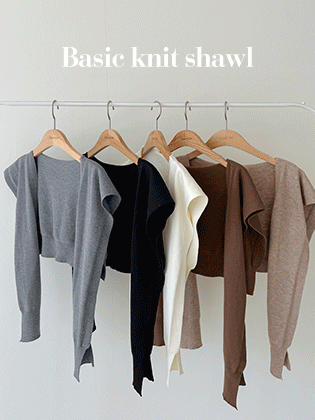 Basic wool knit shawl