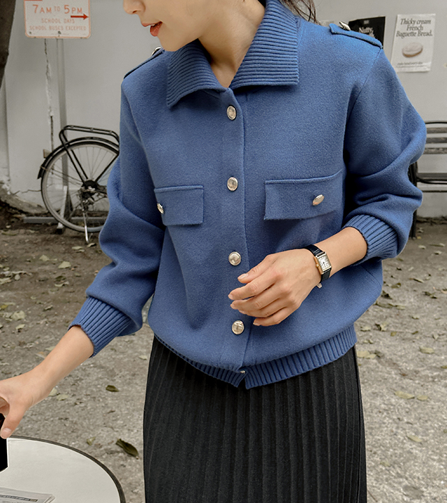 Lovett epaulet knit cardigan